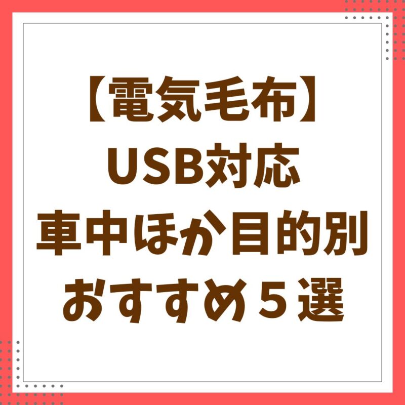 電気毛布　USB おすすめ目的別